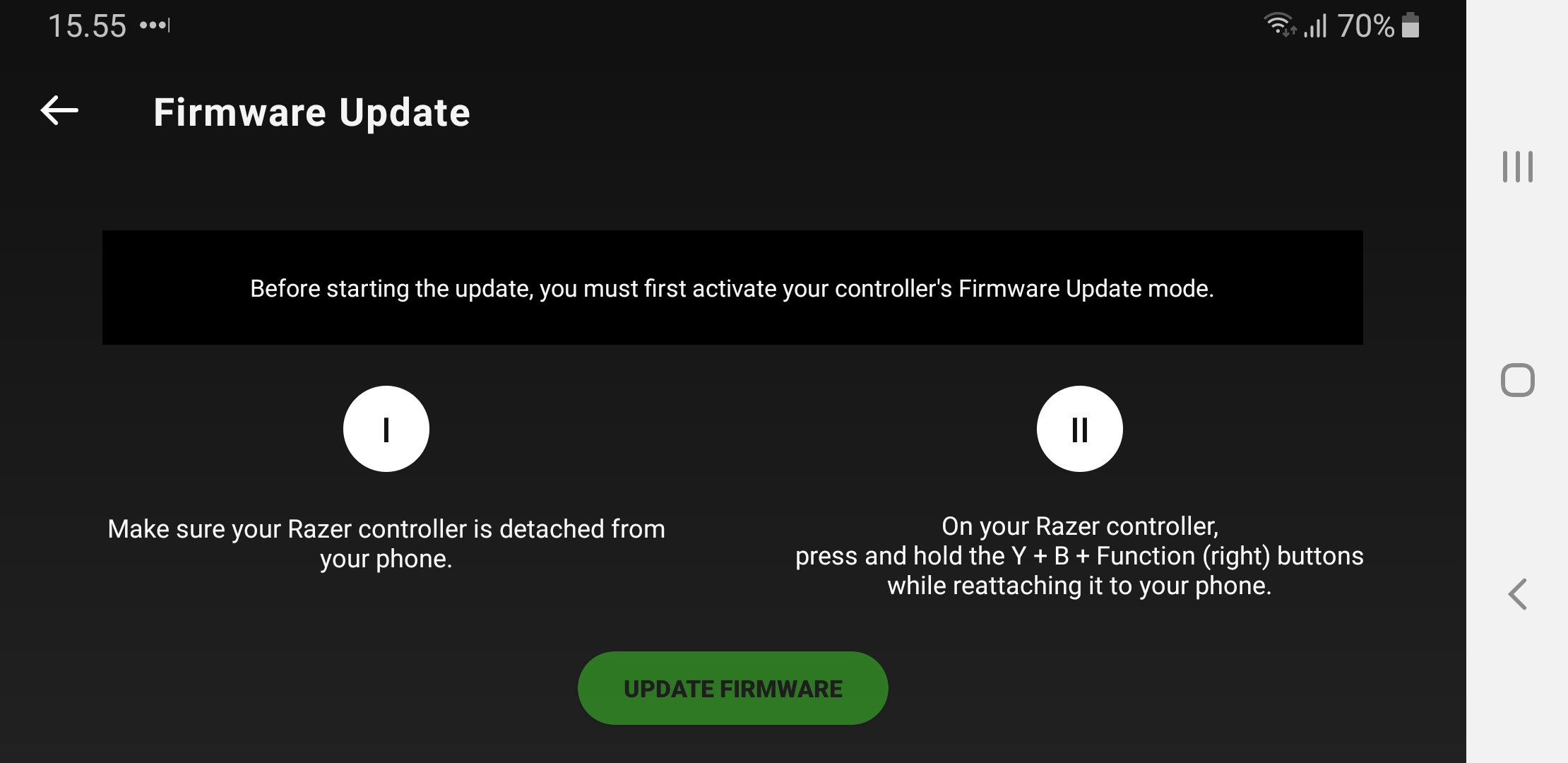 Razer Kishi firmware-päivitys