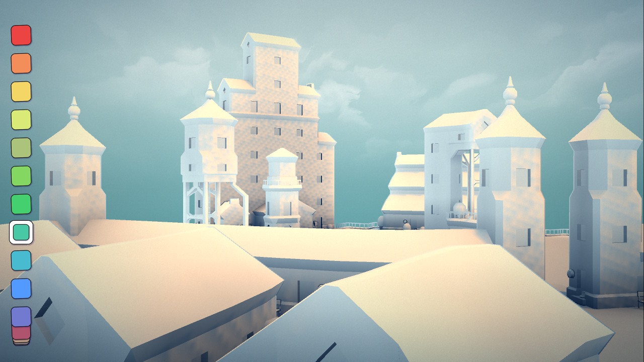 Townscaper valkea ulkoasu