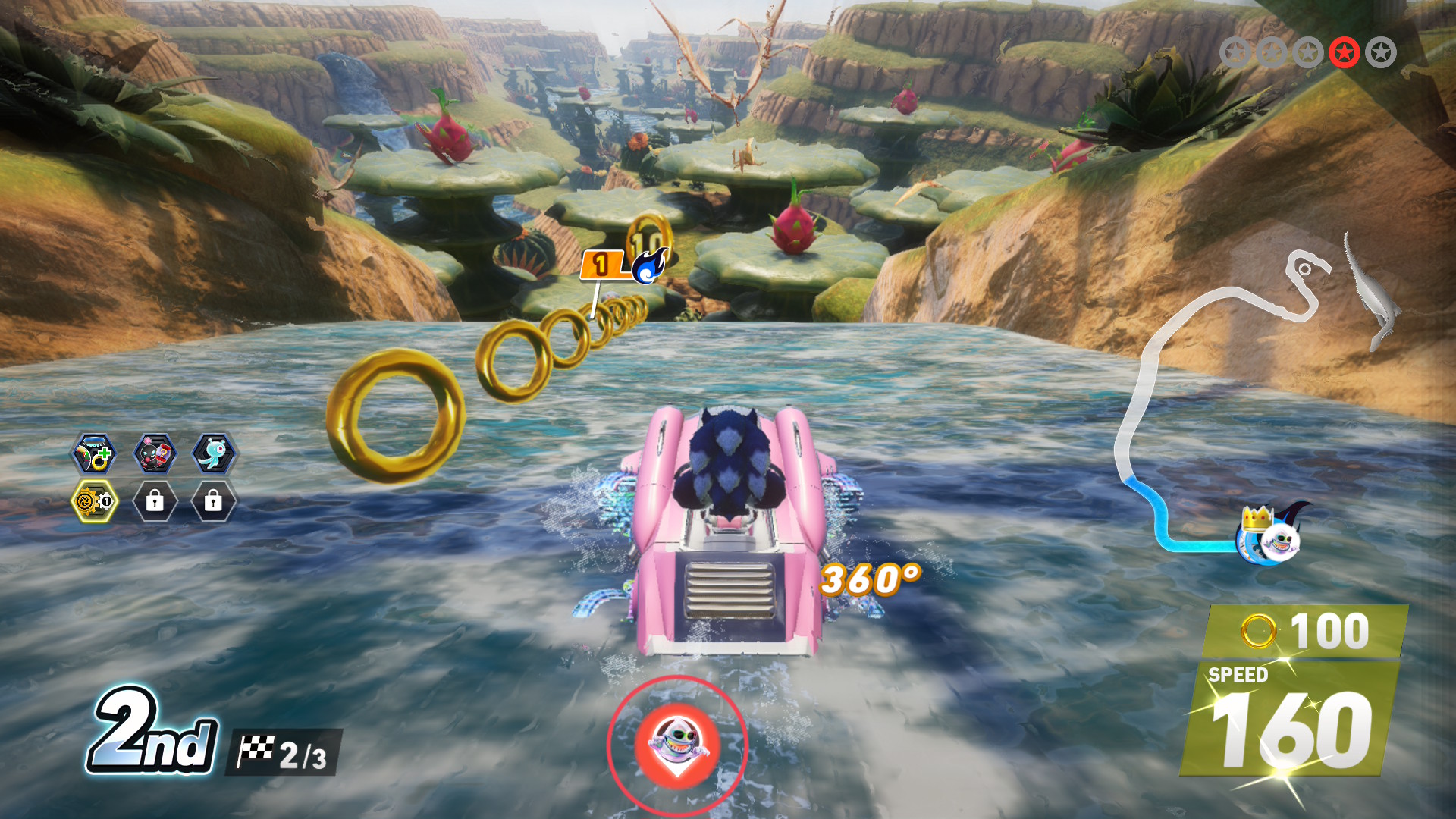 Sonic Racing: CrossWorlds_Veneilyä, ja joku seuraa