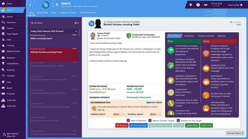 Football Manager 2019: Scouttaus
