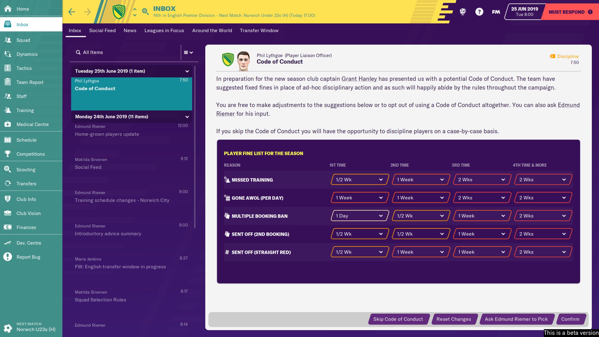 Football Manager 2020: Sakot