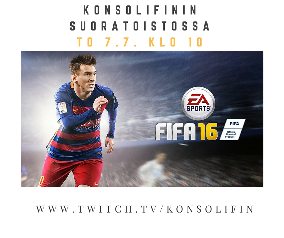 Konsolifinin suoratoistossato 7.7. 