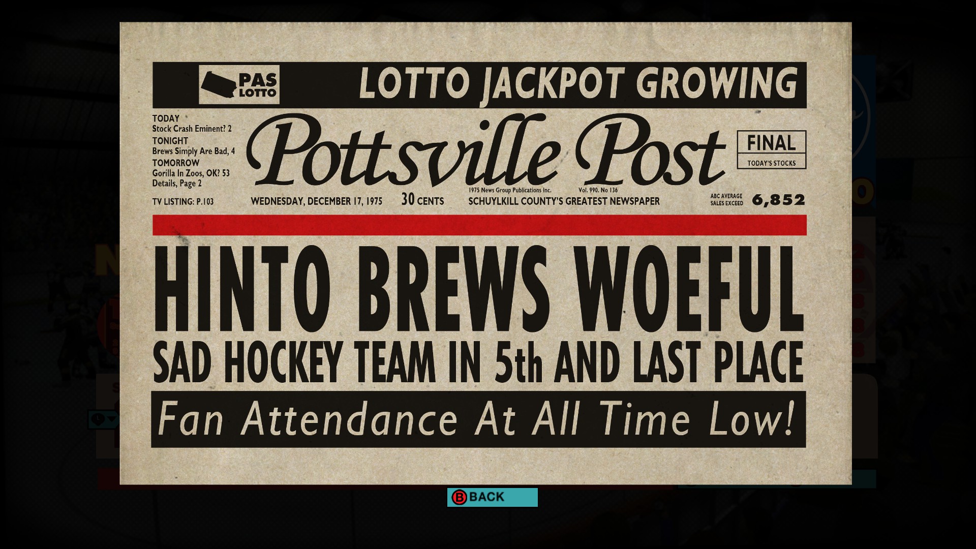 Old Time Hockey: Lehti