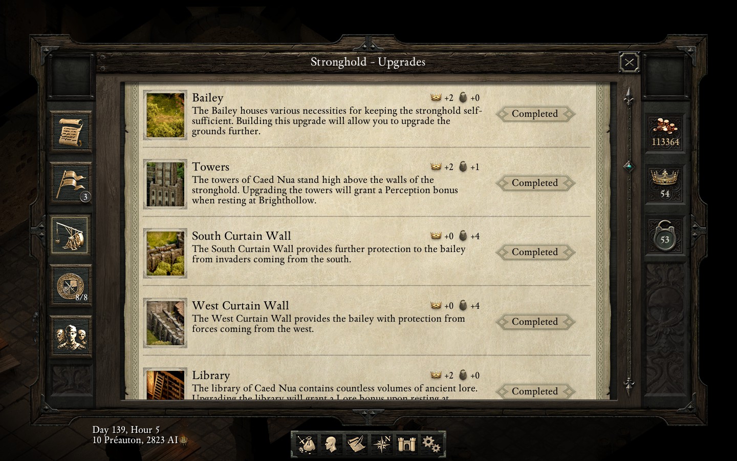 Pillars of Eternity - Remonttilista