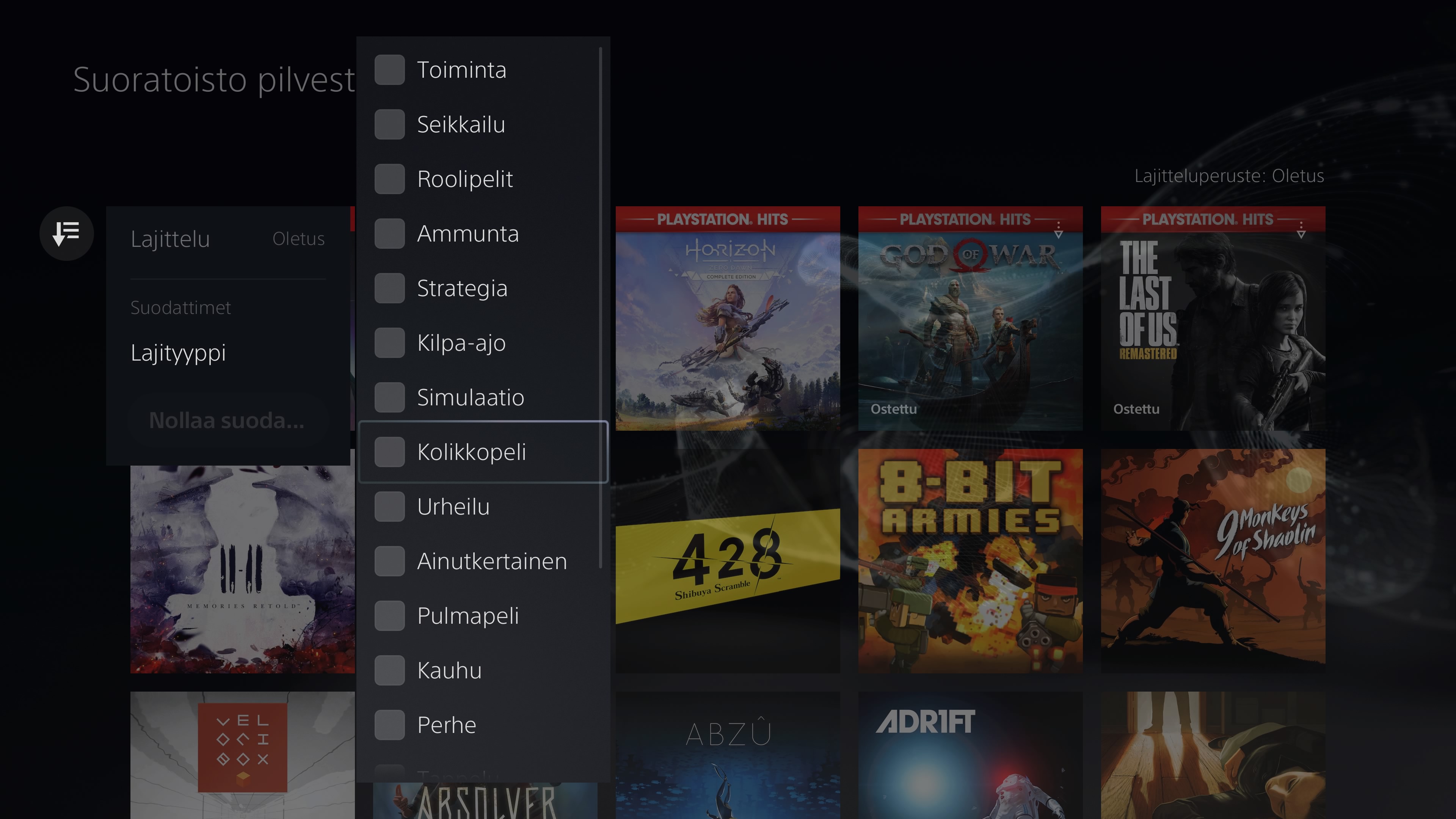 Playstation Plus Premium - Filtteröinti