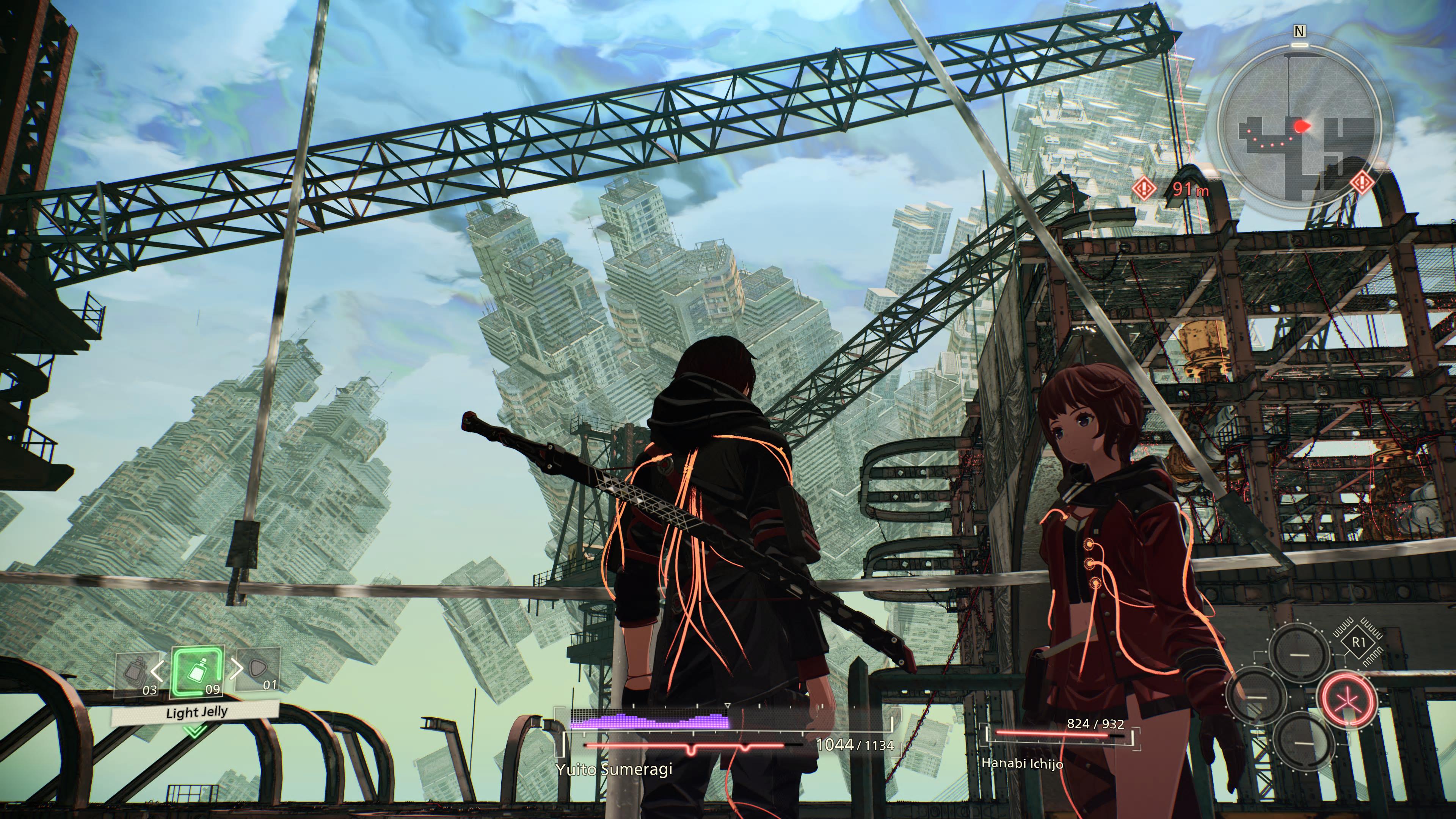 SCARLET NEXUS_kaatuvat talot