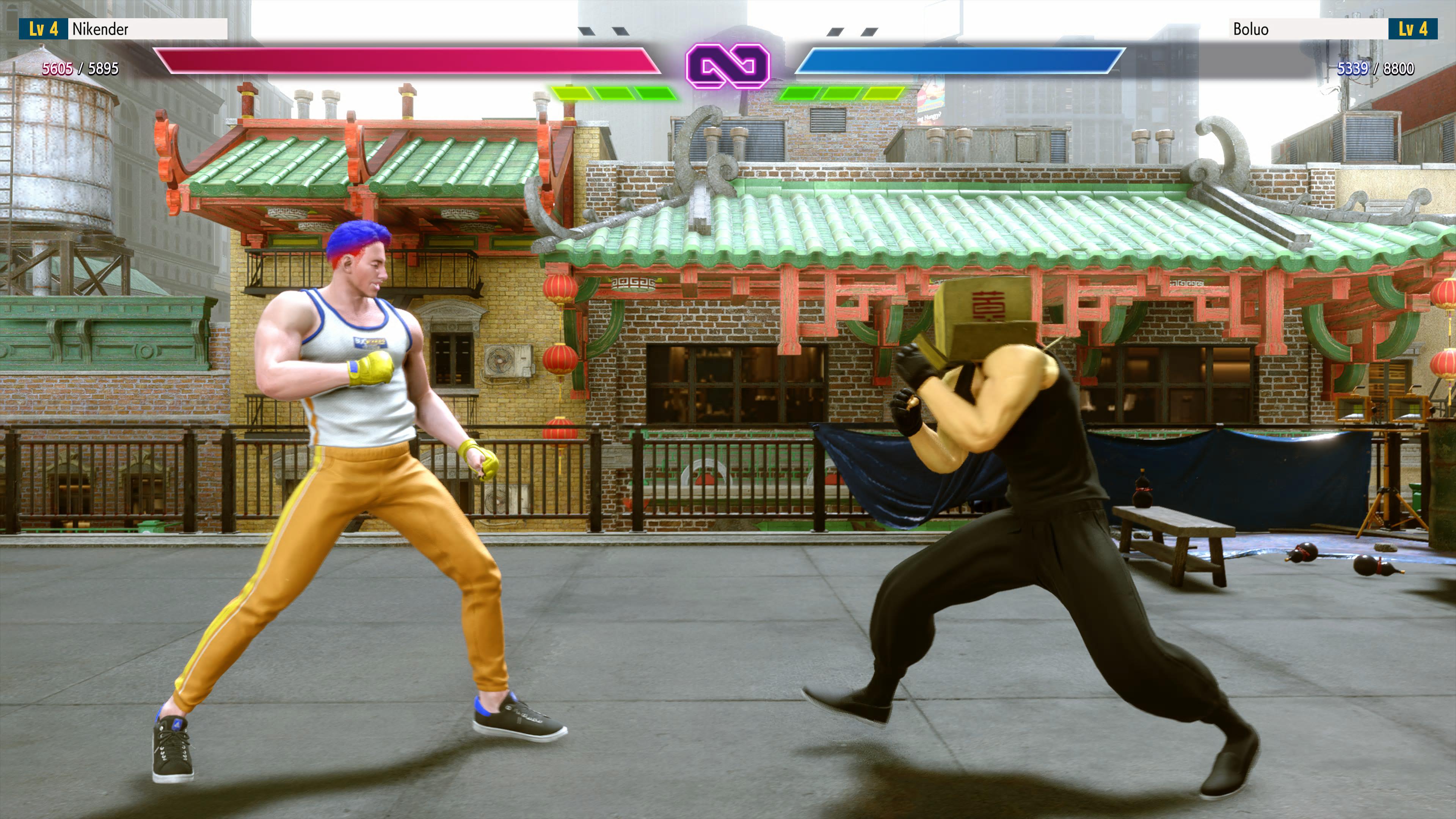 Street Fighter 6_taistelussa laatikkopäätä vastaan