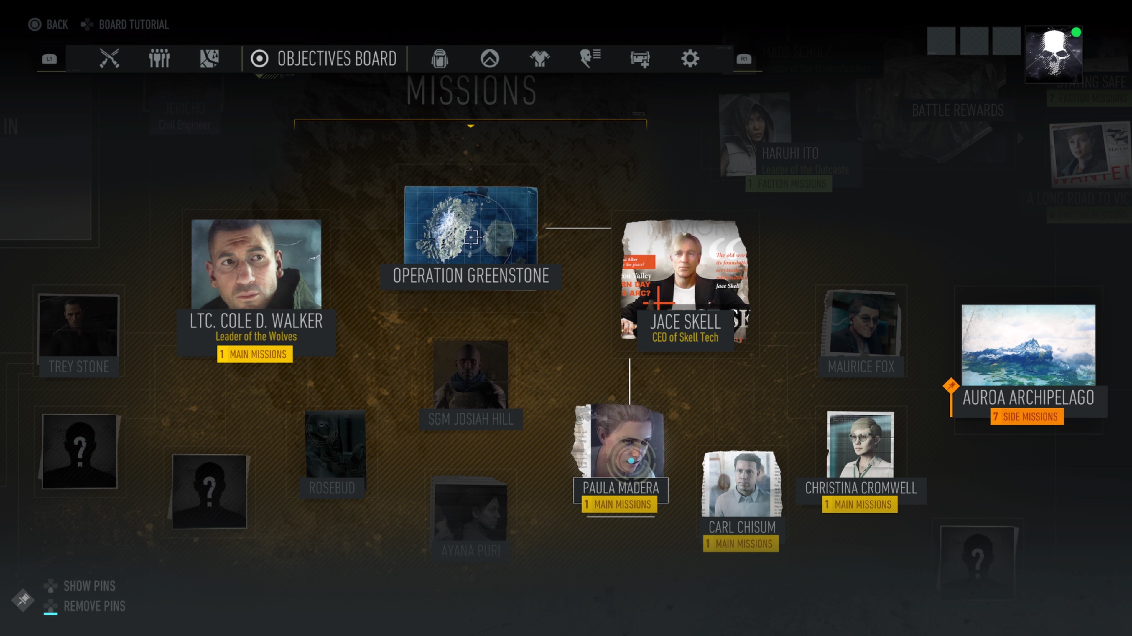 Ghost Recon Breakpoint - Tehtävävalikko