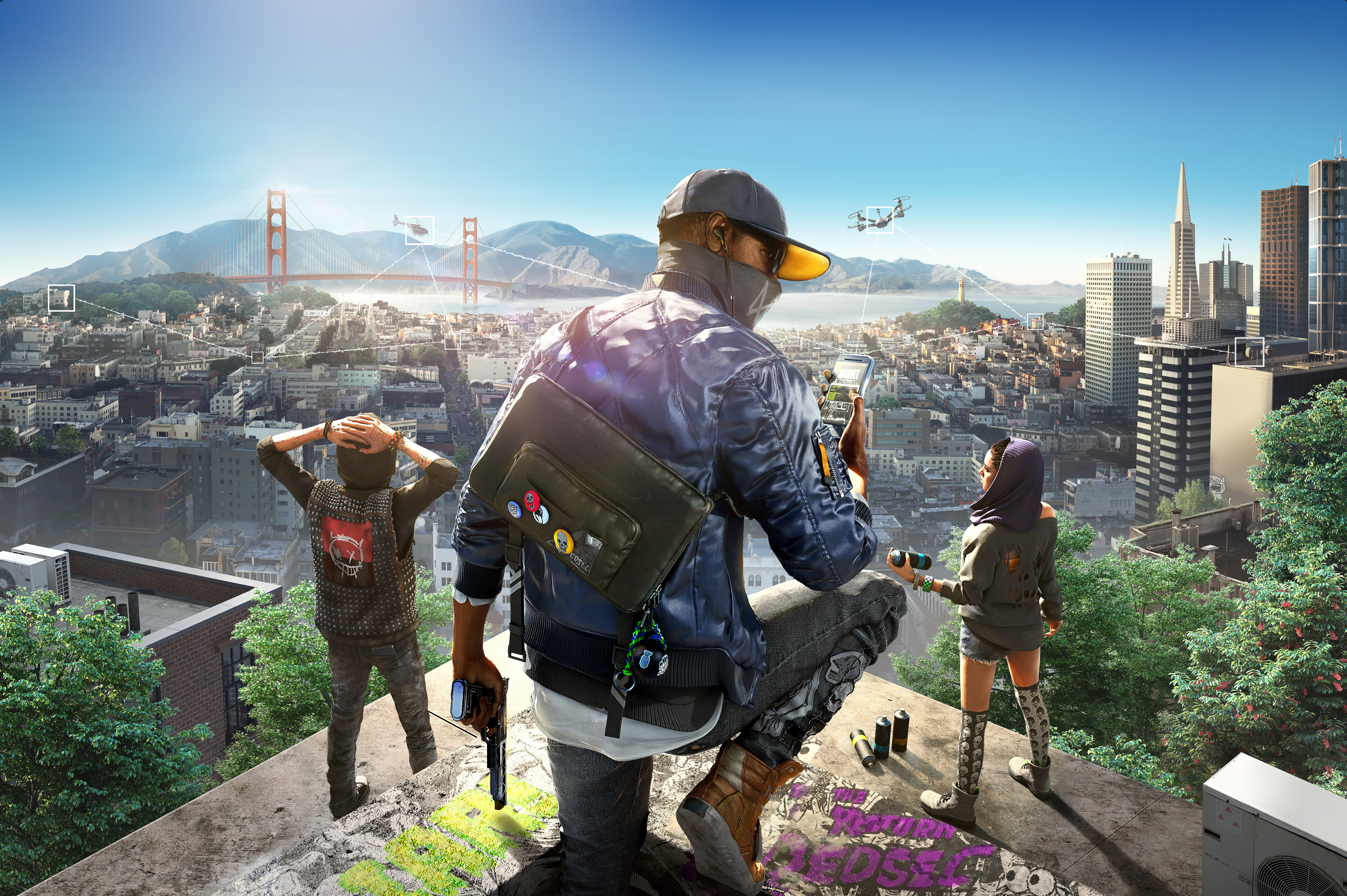 Watch Dogs 2 kaupunki ilman tekstiä