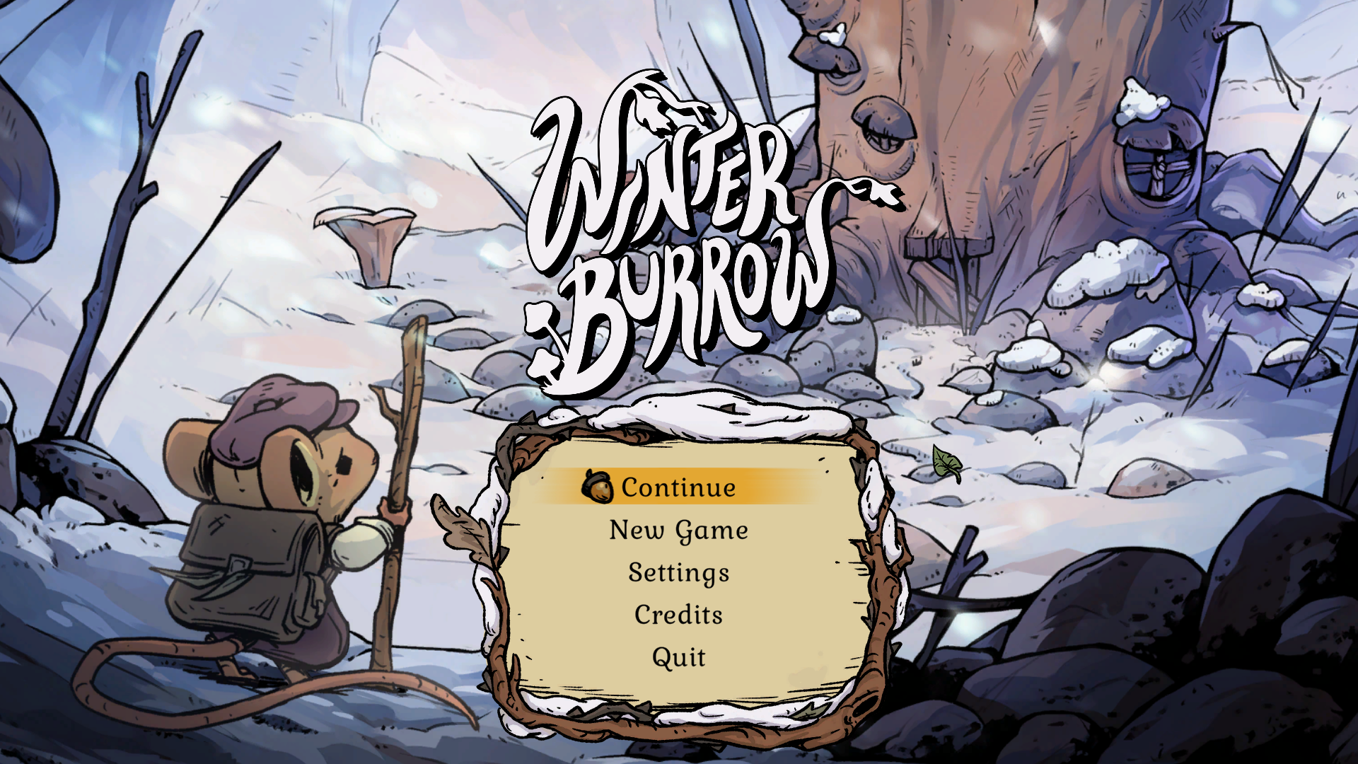 Winter Burrow päävalikko
