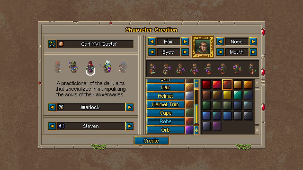 Hammerwatch 2: Hahmonluonti