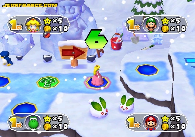 Ruutukaappauksia Mario Partysta ja Mario Tenniksestä