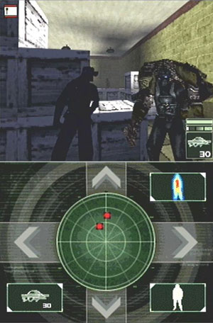 Sam Fisher hiippailee DS:llä