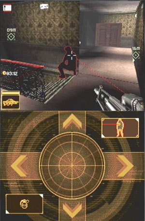 Sam Fisher hiippailee DS:llä