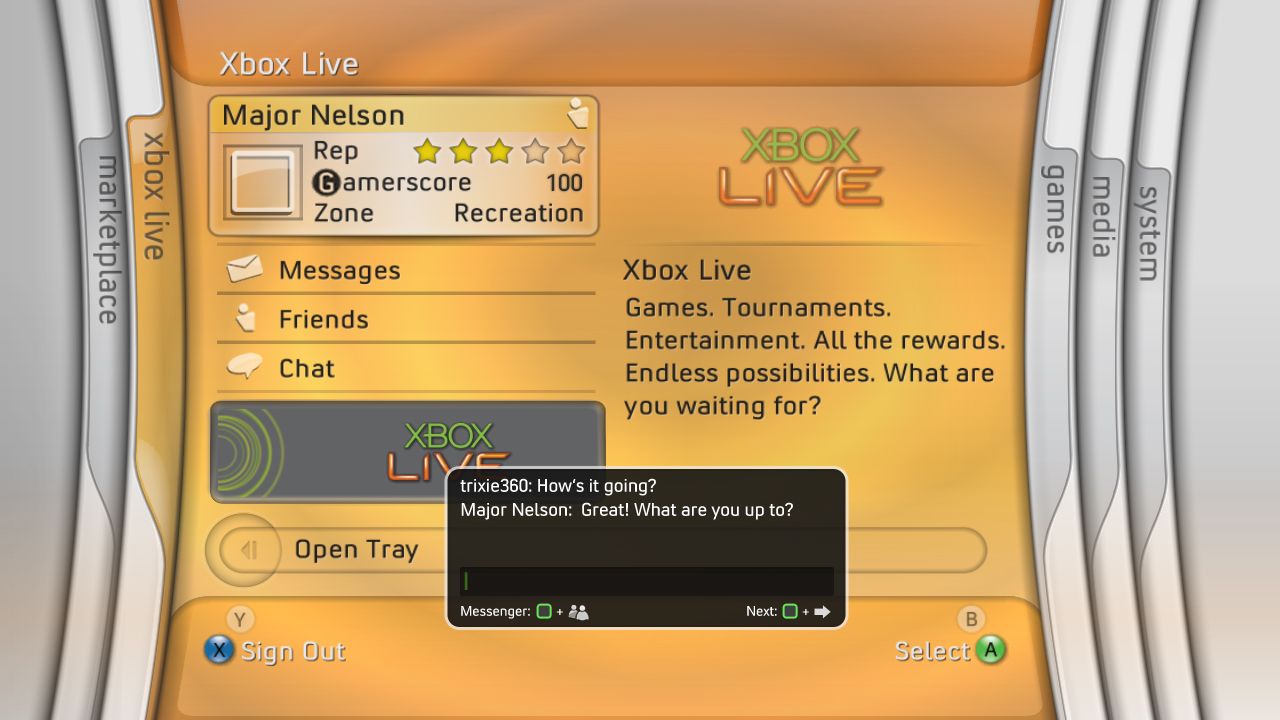 Xbox 360 ottaa yhteyden Messengeriin