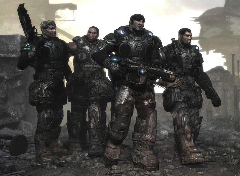 Gears of Warin printtipainos lihallistaa solttuhahmot