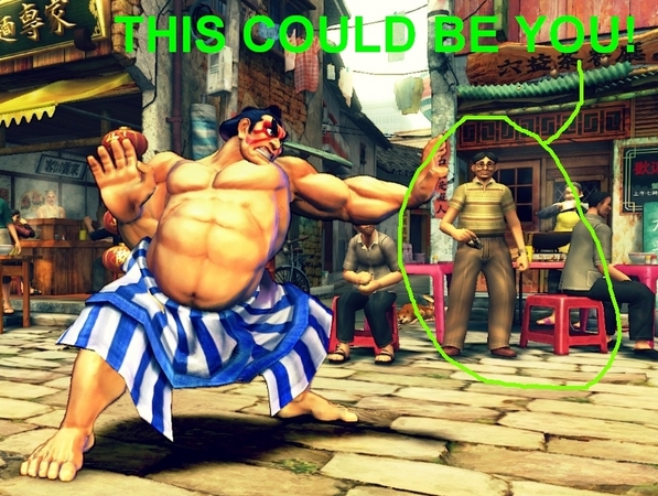 Taustahahmoksi Street Fighter IV:ään
