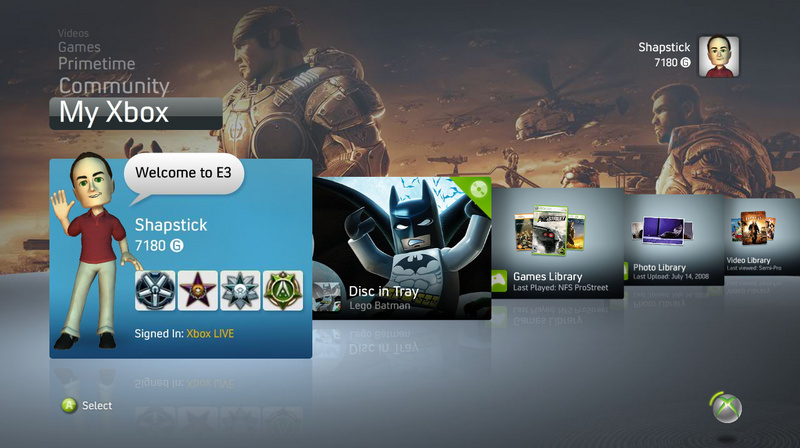 Kuvia Xbox 360:n uudesta käyttöliittymästä