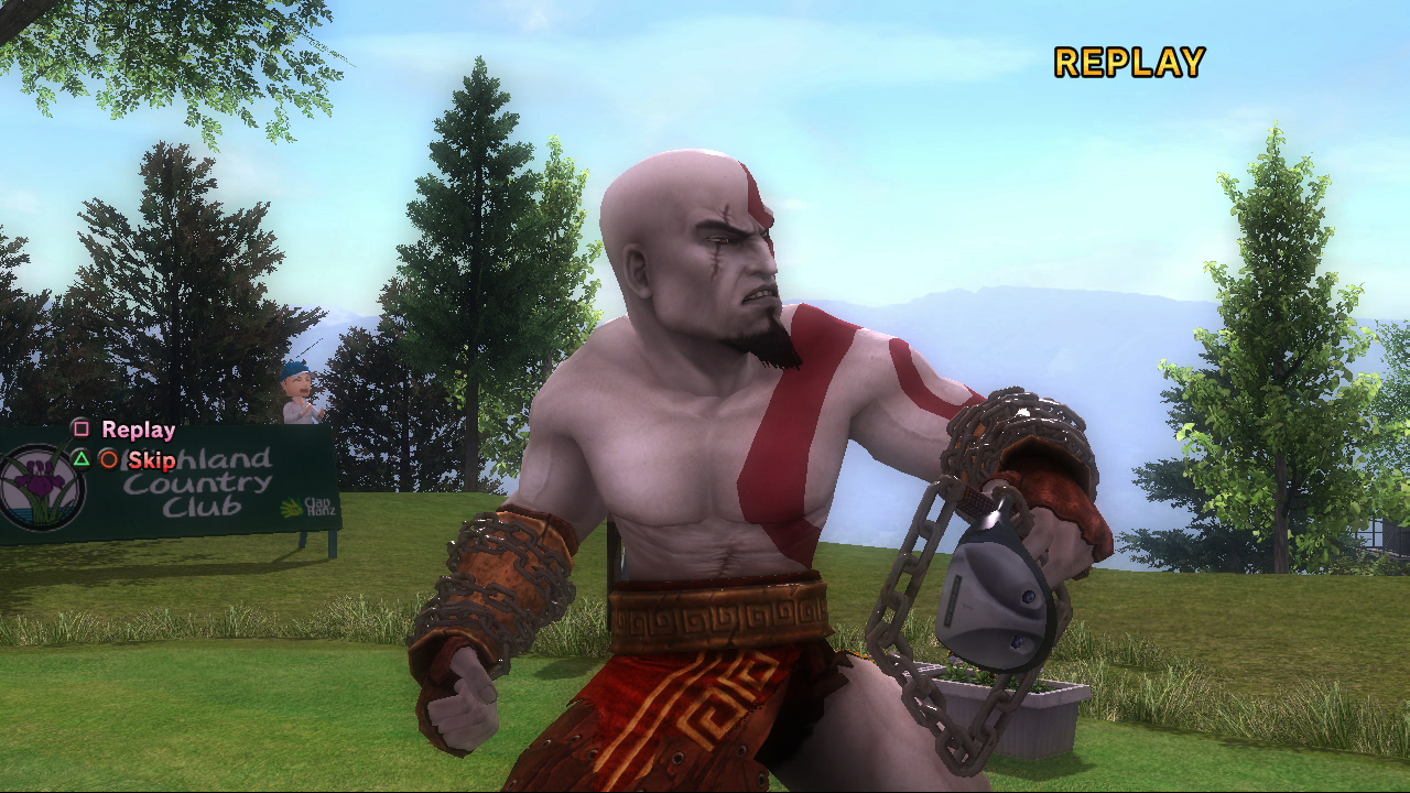 Kratos riehumaan golfkentälle