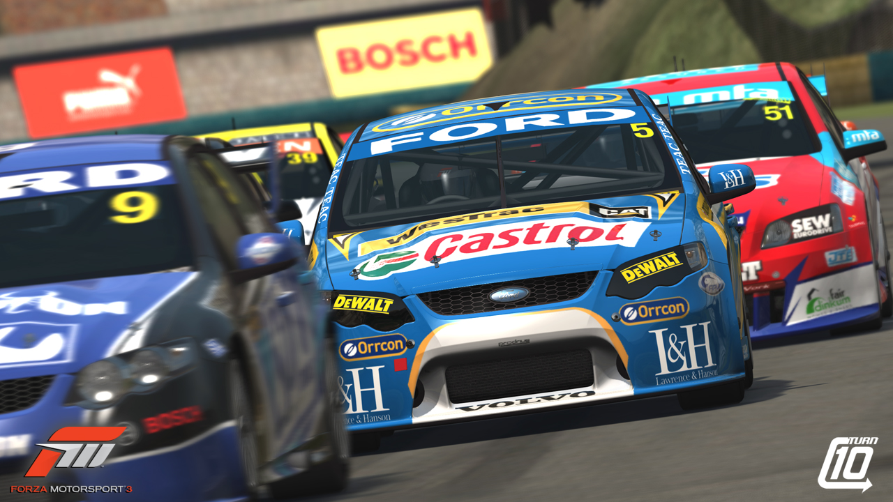 Kuvissa Forza 3:n V8 Supercar -kaarat