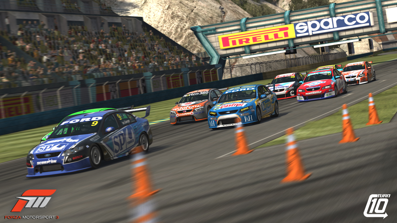 Kuvissa Forza 3:n V8 Supercar -kaarat