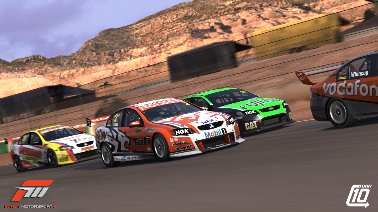 Kuvissa Forza 3:n V8 Supercar -kaarat