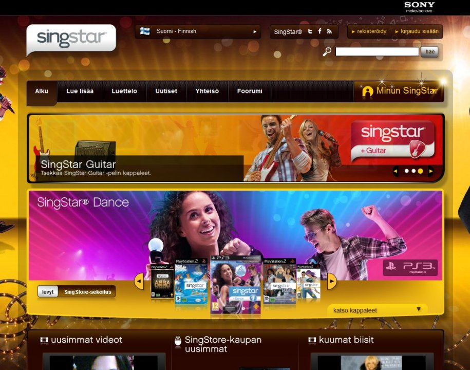 SingStar-peleille uudet nettisivut