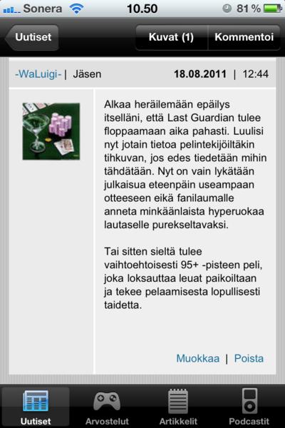 KonsoliFINin iPhone-sovellus nyt ladattavissa