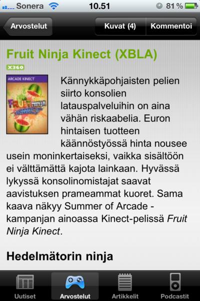 KonsoliFINin iPhone-sovellus nyt ladattavissa