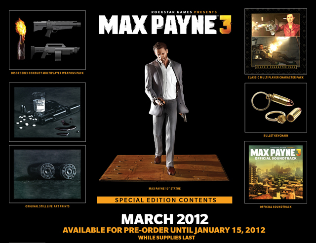 Max Payne 3 -erikoisversion mukana Max-patsas
