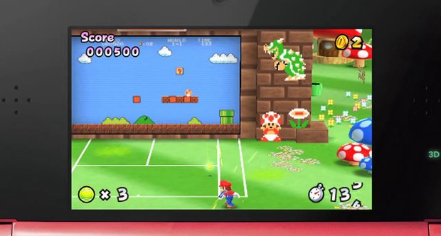 Klassiset Mario-kentät ja tennispallot kohtaavat 3DS:llä