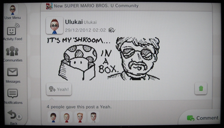 Ensikosketus Miiverse-palveluun