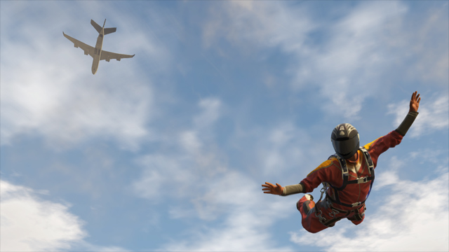 GTA V:n uusissa kuvissa sukeltamista, laskovarjohyppelyä ja salamointia