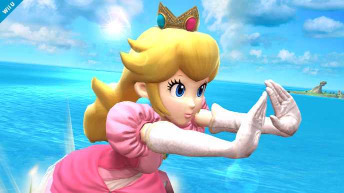 Peach seikkailee pelissä Super Smash Bros.
