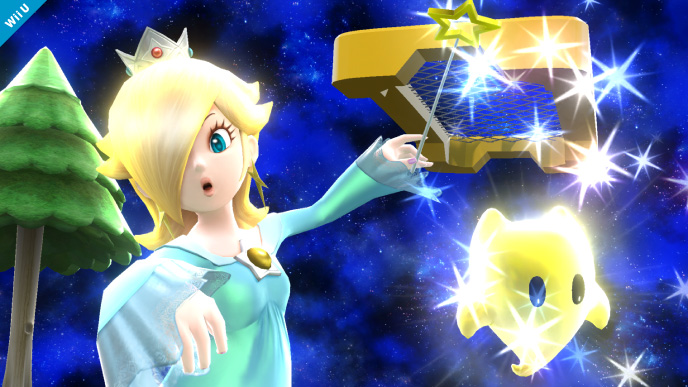 Galaksimainen hahmo kohdataan Smash Bros. -taistelukentillä ja Mario Kart 8:n ajoradoilla