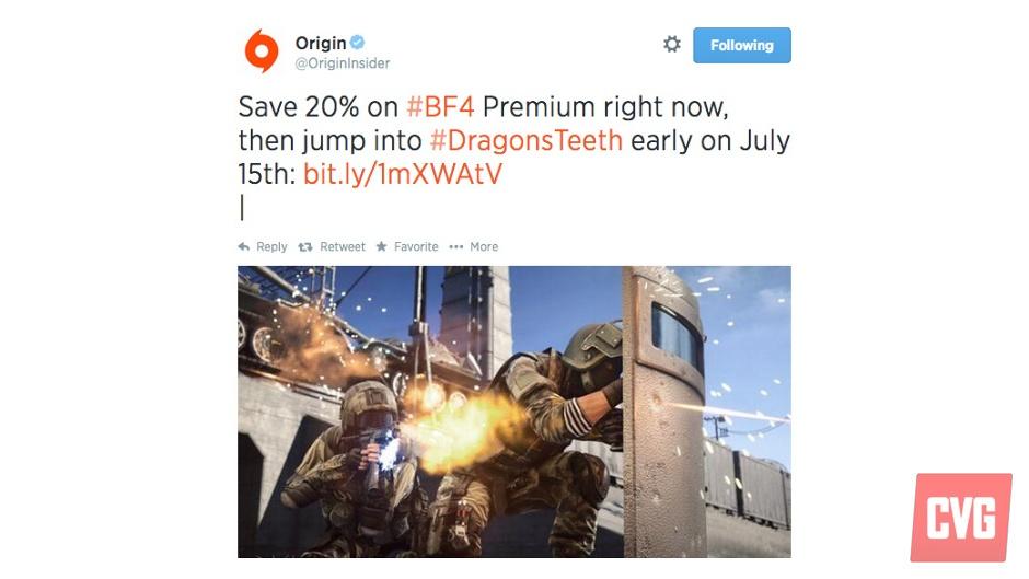 Origin vuosi itse Battlefield 4 lisäosan julkaisupäivän