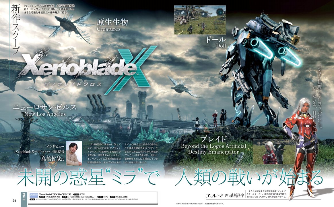 Xenoblade Chronicles X:ssä riittää pelattavaa sadoiksi tunneiksi