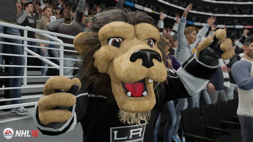 Maskotit viihdyttävät pelaajaa NHL 16:ssa