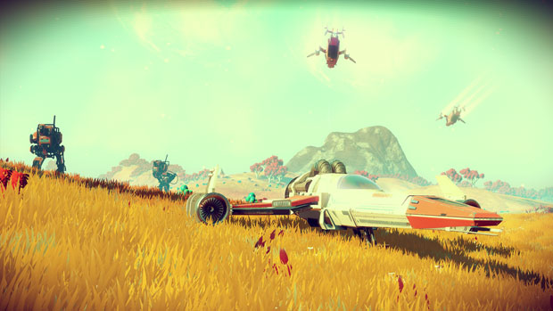 No Man's Sky, laskeutuminen keskelle heinäpeltoa