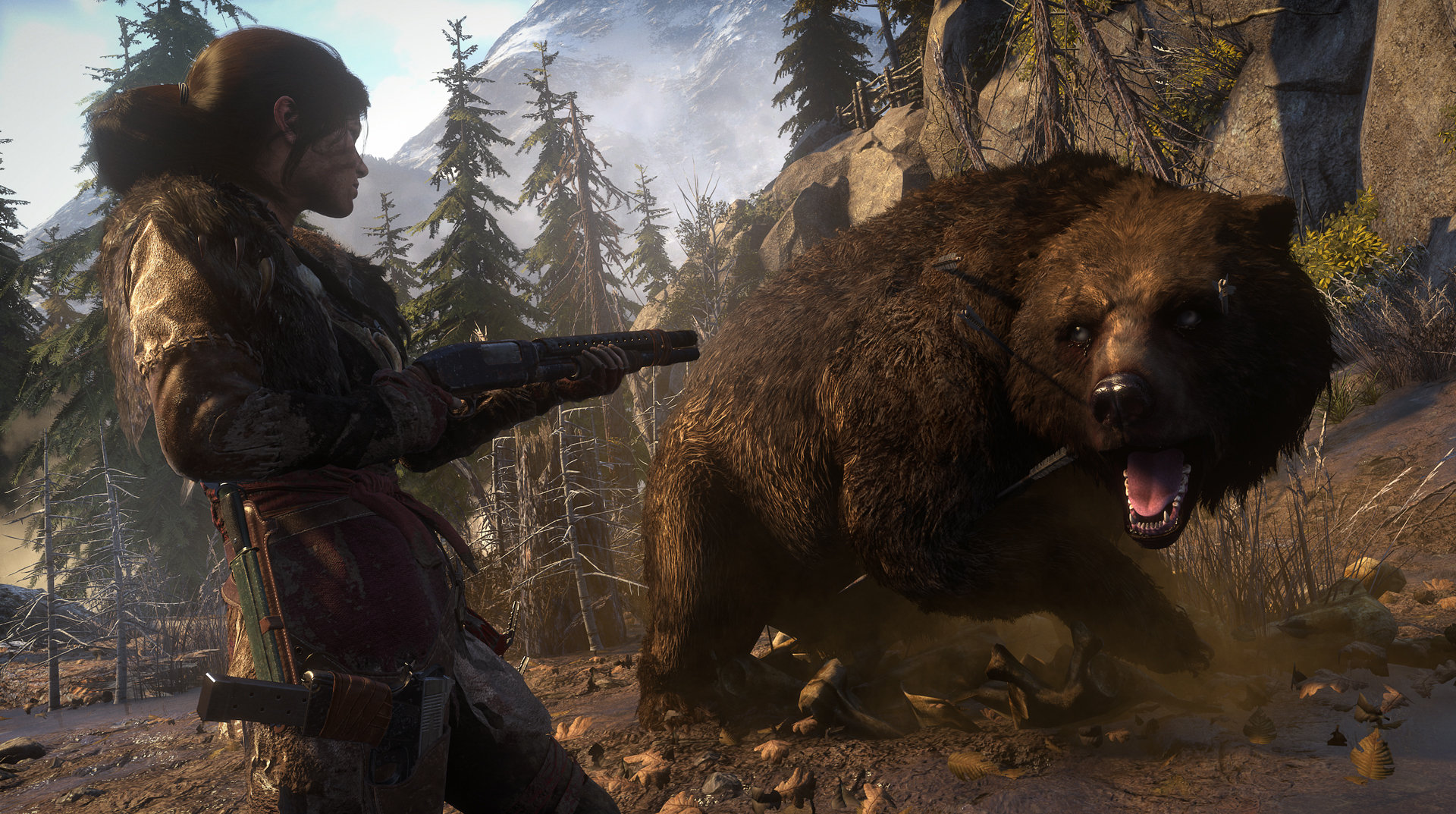 Rise of the Tomb Raider PS4 lara ja karhu