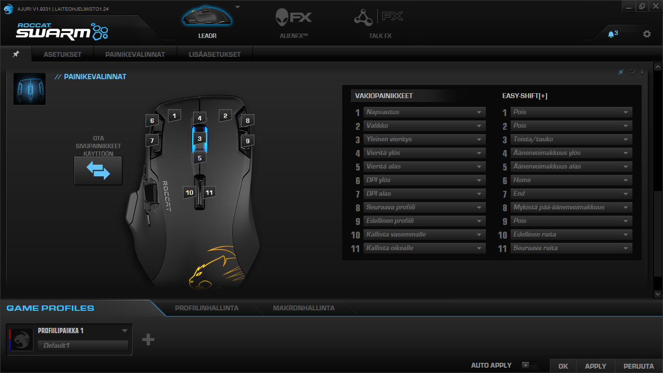 ROCCAT Leadr: Napit
