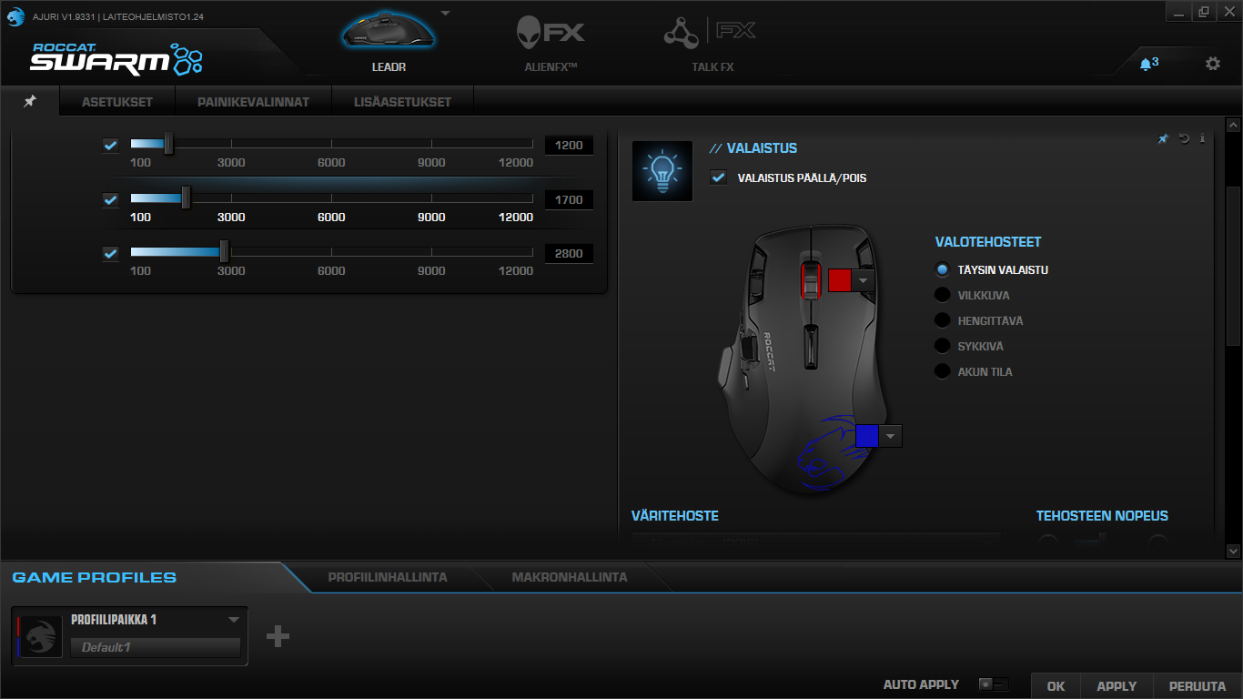 ROCCAT Leadr: Valaistus
