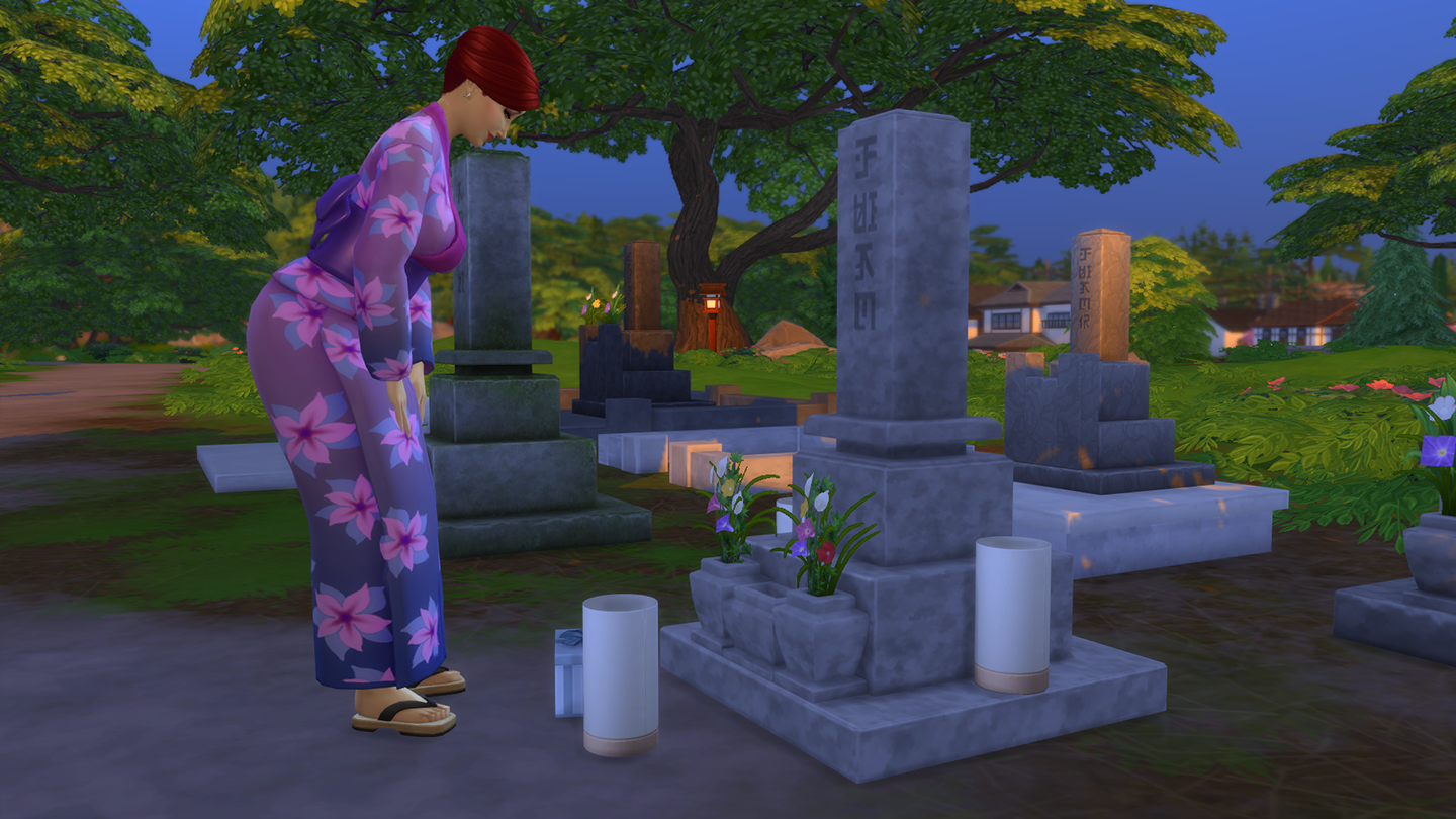 sims 4 lumisten vuorten maa haudalla