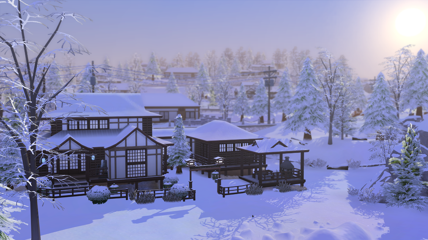 sims 4 lumisten vuorten maa maisema