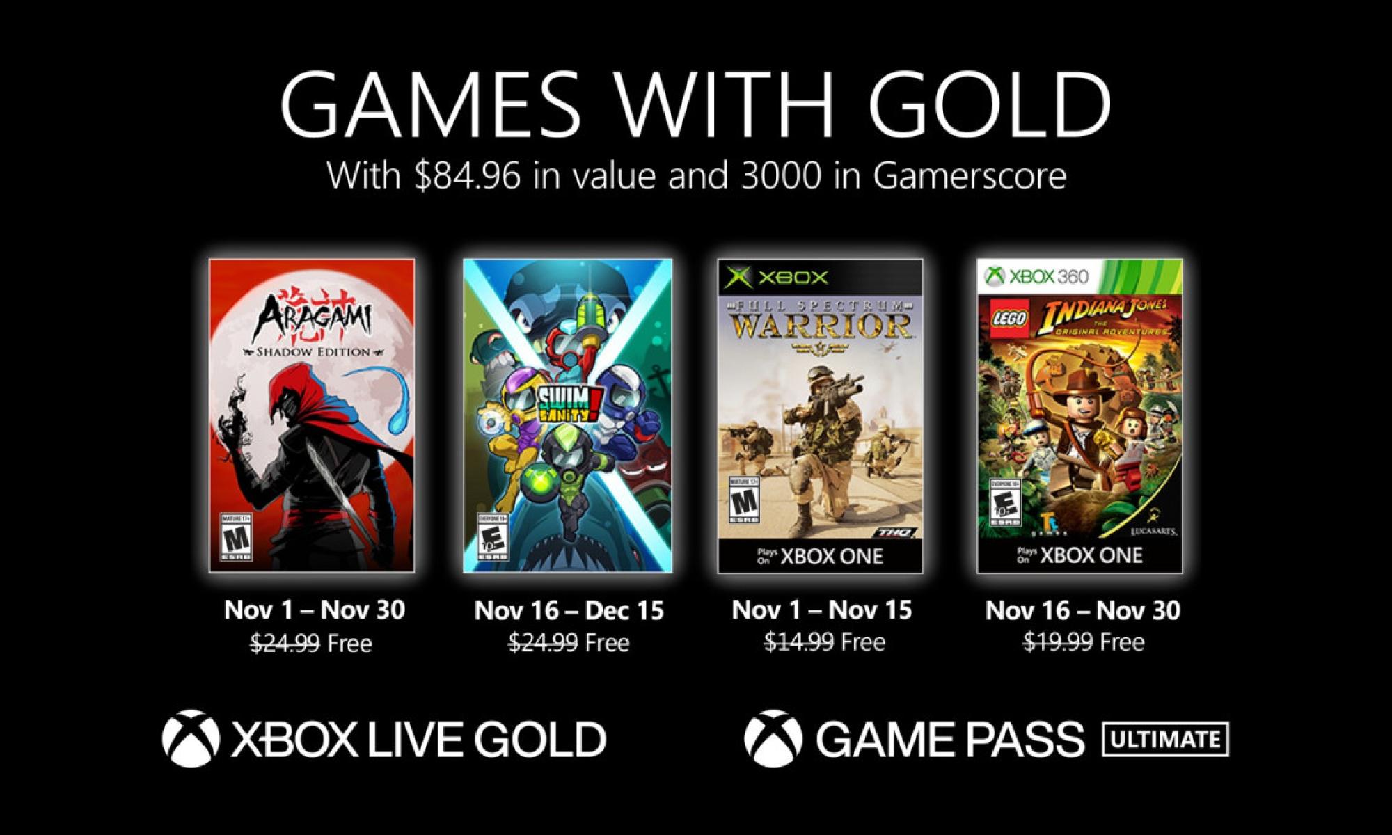 Games with Gold marraskuu