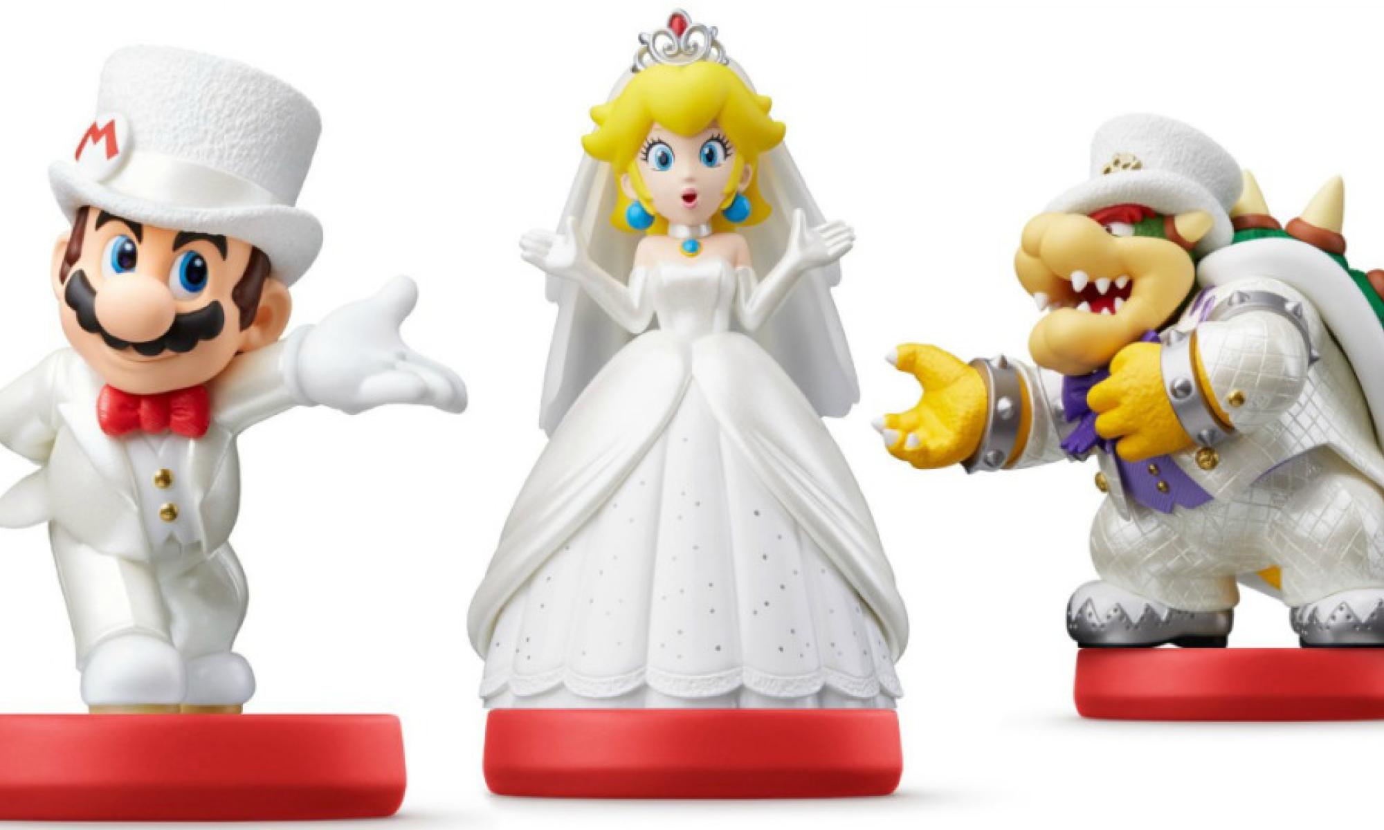 Mario Peach Bowser häävaatetus Super Mario Odyssey amiibo