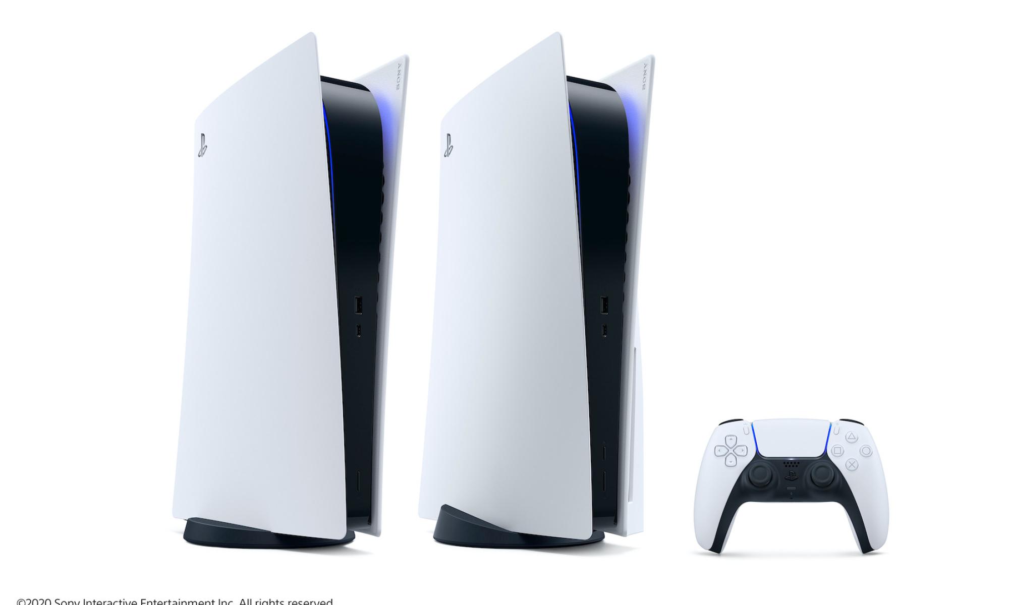 PS5 PlayStation 5 konsoli molemmat versiot ja DualSense-ohjain.jpg