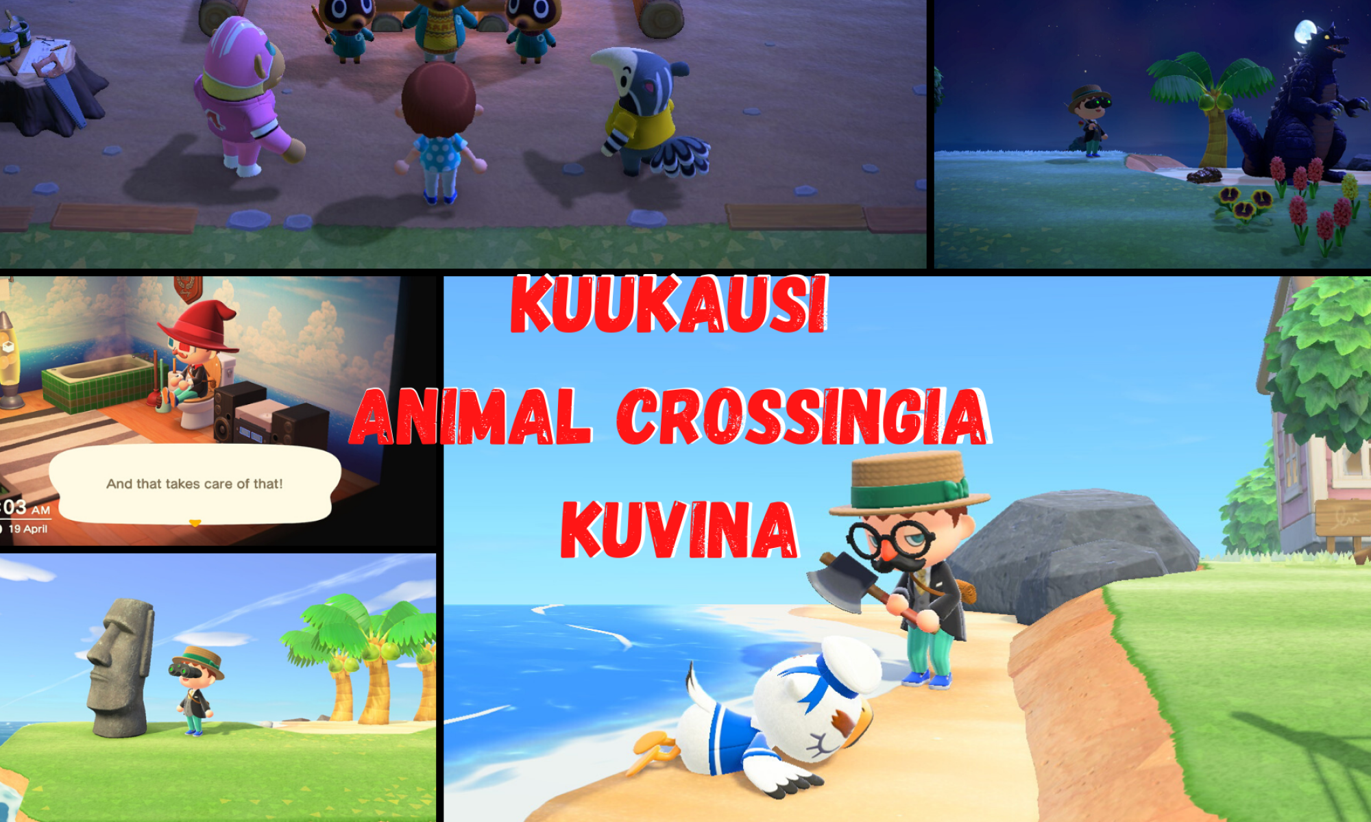 Kuukausi Animal Crossingia kuvina