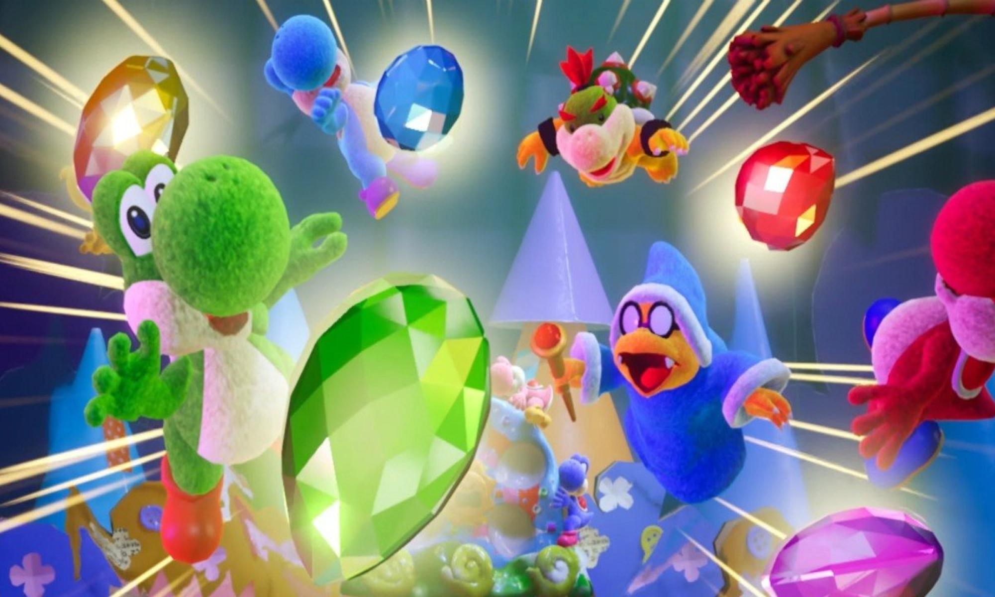 Yoshi's Crafted World yoshit timangit ja kamek