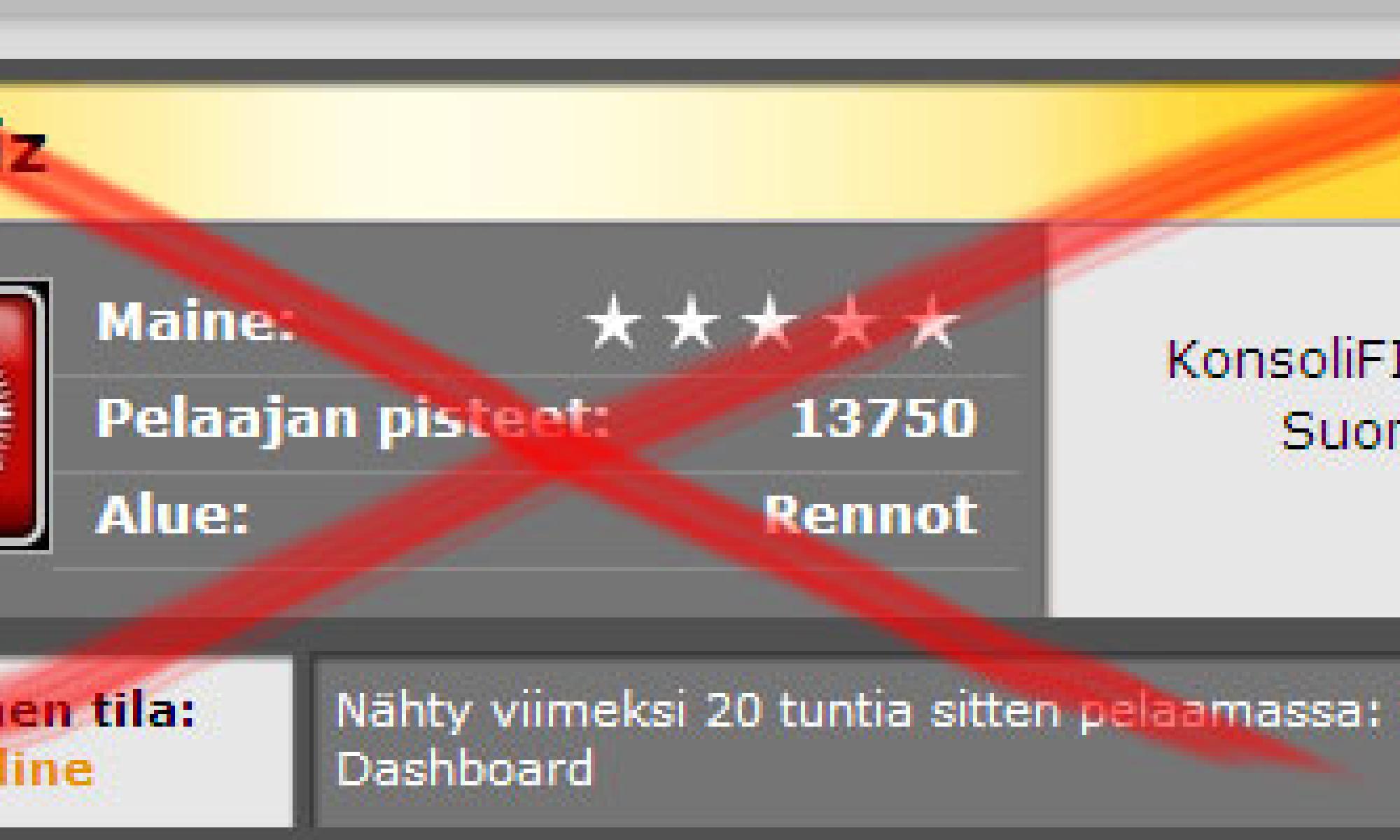 Hakkizin vanha pelaajakortti